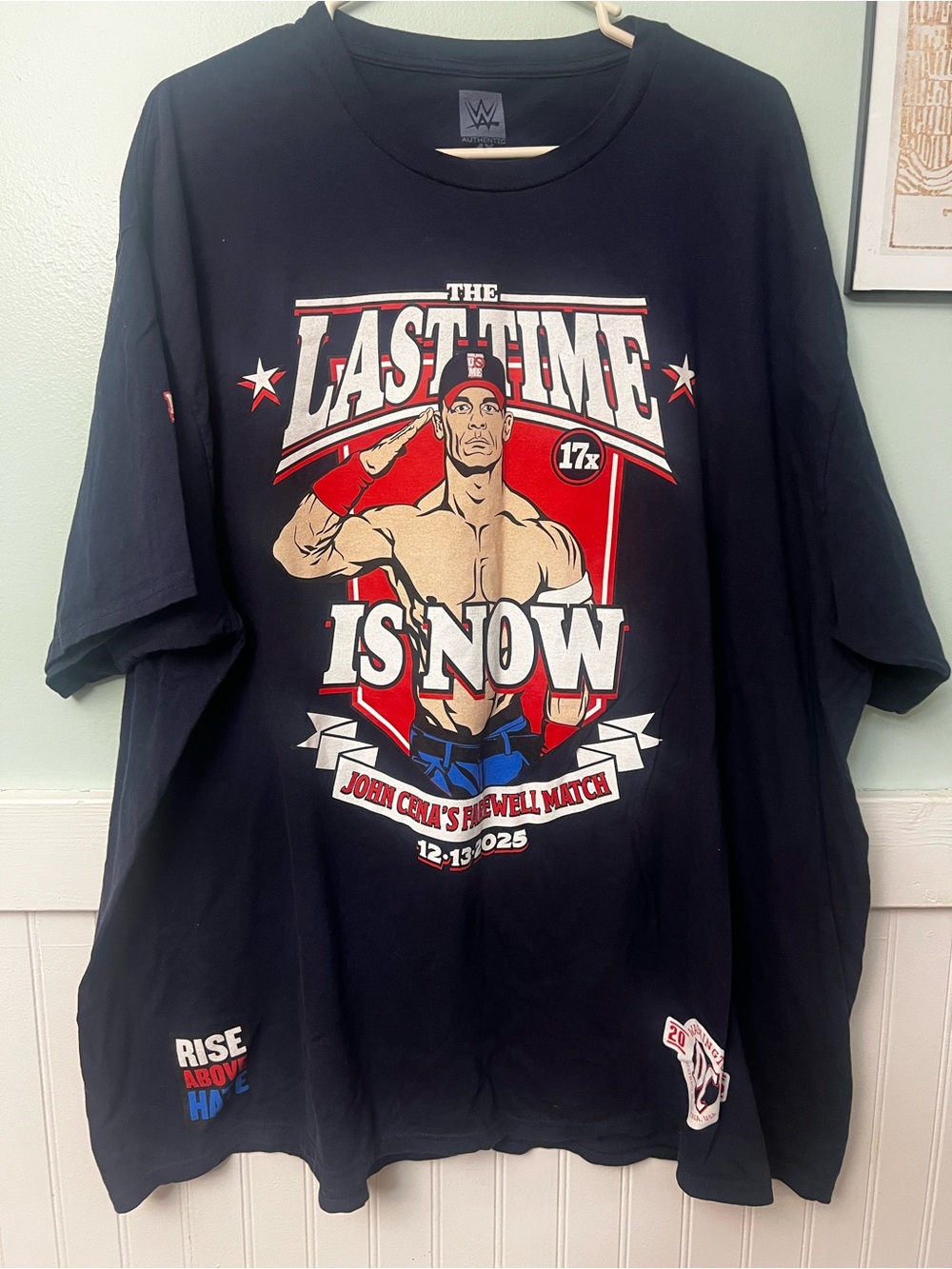 John Cena 'The Last Time Is Now' Black Graphic T-Shirt retirement shirt size 4XL